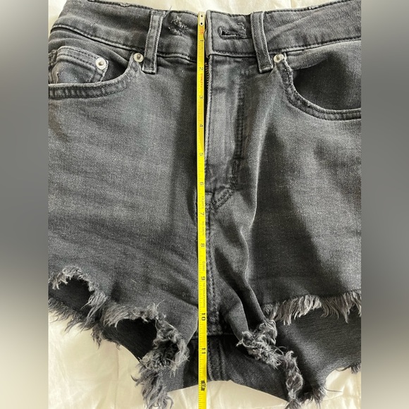 Black denim cut off shorts, size 2 - Picture 6 of 7